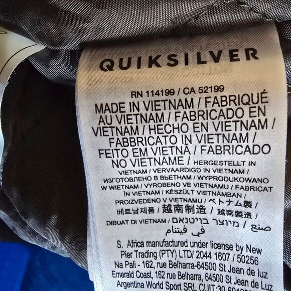 Quicksilver Bomber Jacket Size Large Blue - Picture 4 of 9